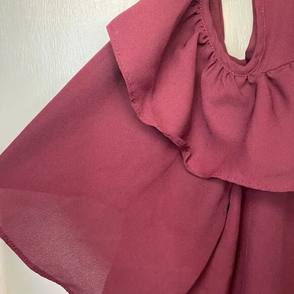 Takara Burgundy over the shoulder blouse - Picture 4 of 12